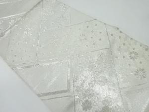 檜垣に花模様織出し袋帯